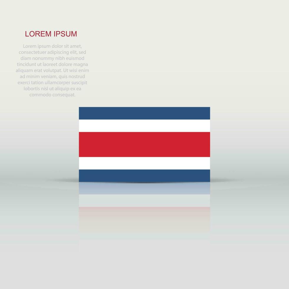 costa rica vlag icoon in vlak stijl. nationaal teken vector illustratie. politiek bedrijf concept.