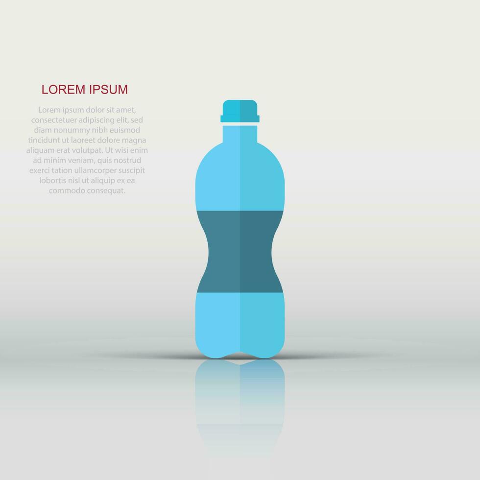 water fles icoon in vlak stijl. plastic Frisdrank fles vector illustratie Aan wit geïsoleerd achtergrond. vloeistof water bedrijf concept.