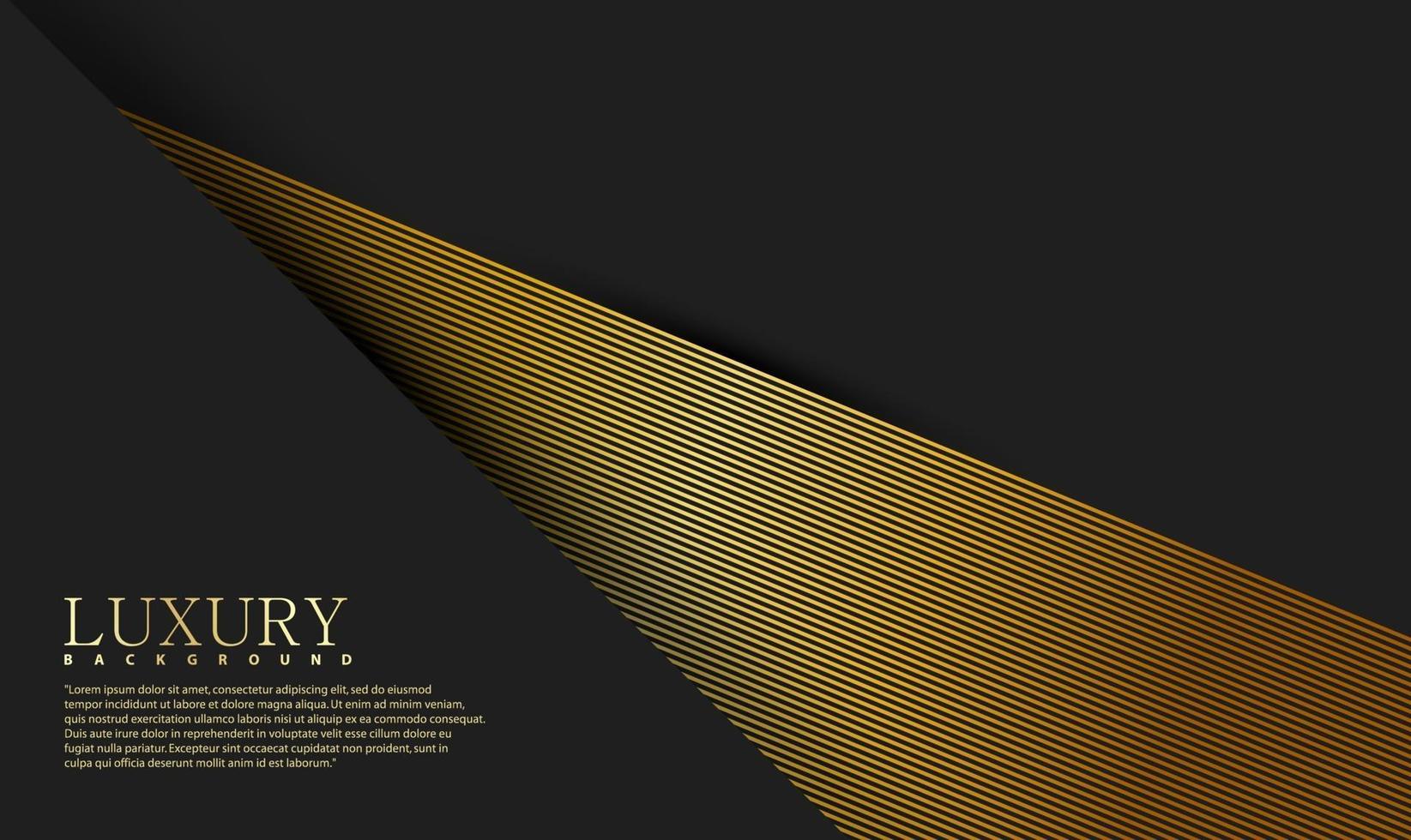 zwarte abstracte premium achtergrond met gouden lijnen vector