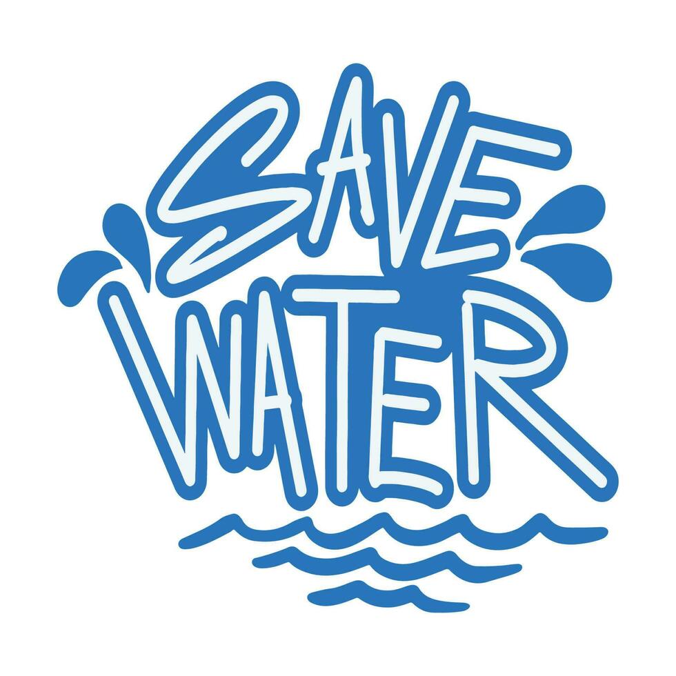 modern handgeschreven opslaan water ,Goed voor grafisch ontwerp bronnen, afdrukken, stickers, affiches, pamfletten, en meer. vector