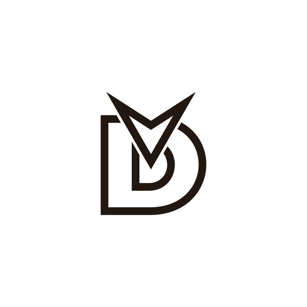 brief d lijnen kunst meetkundig logo vector