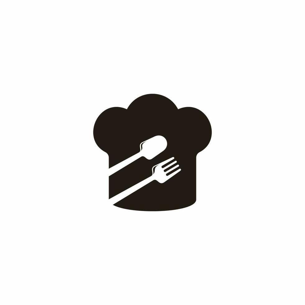 chef hoed lepel vork gemakkelijk meetkundig symbool decor vector