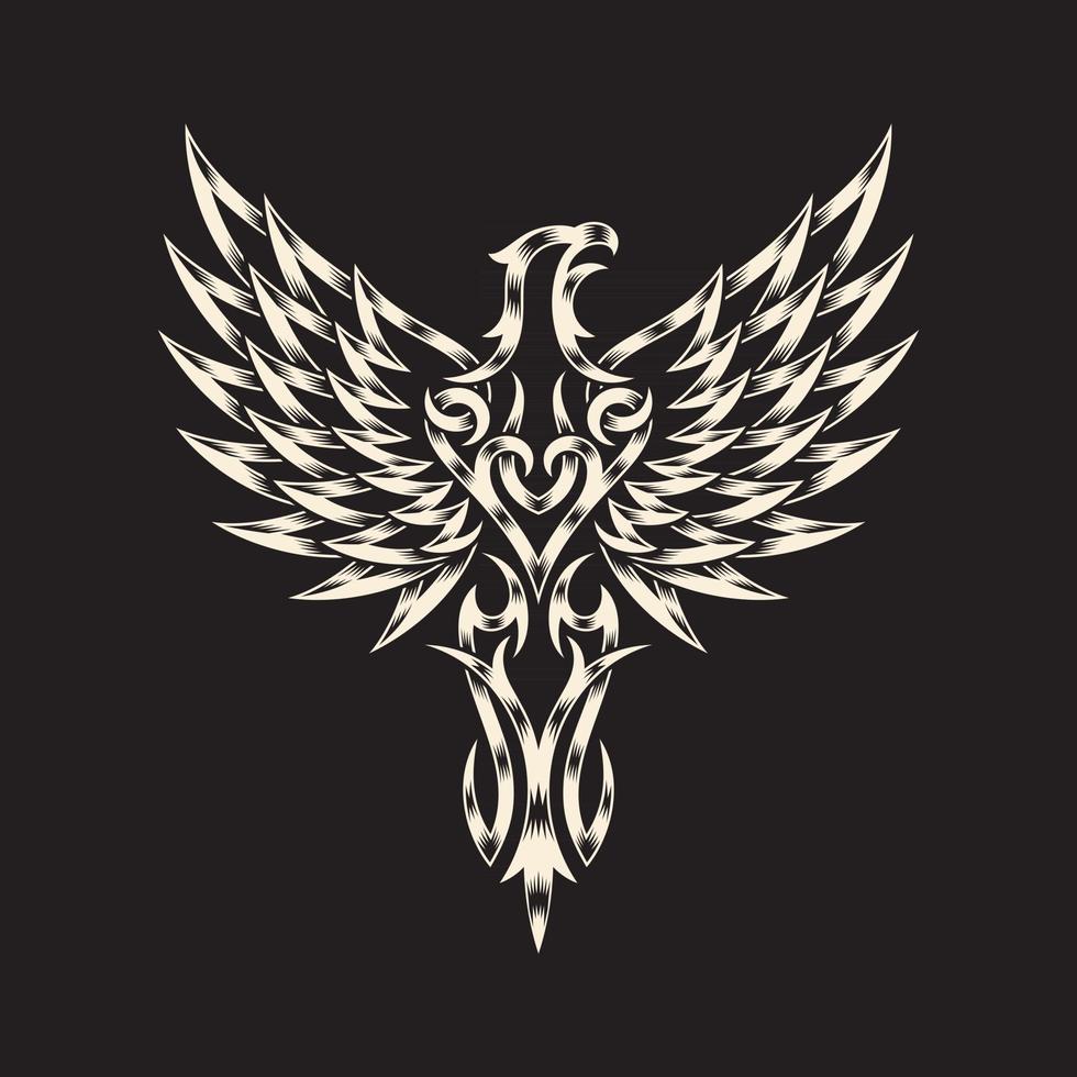heraldische adelaar op zwart vector