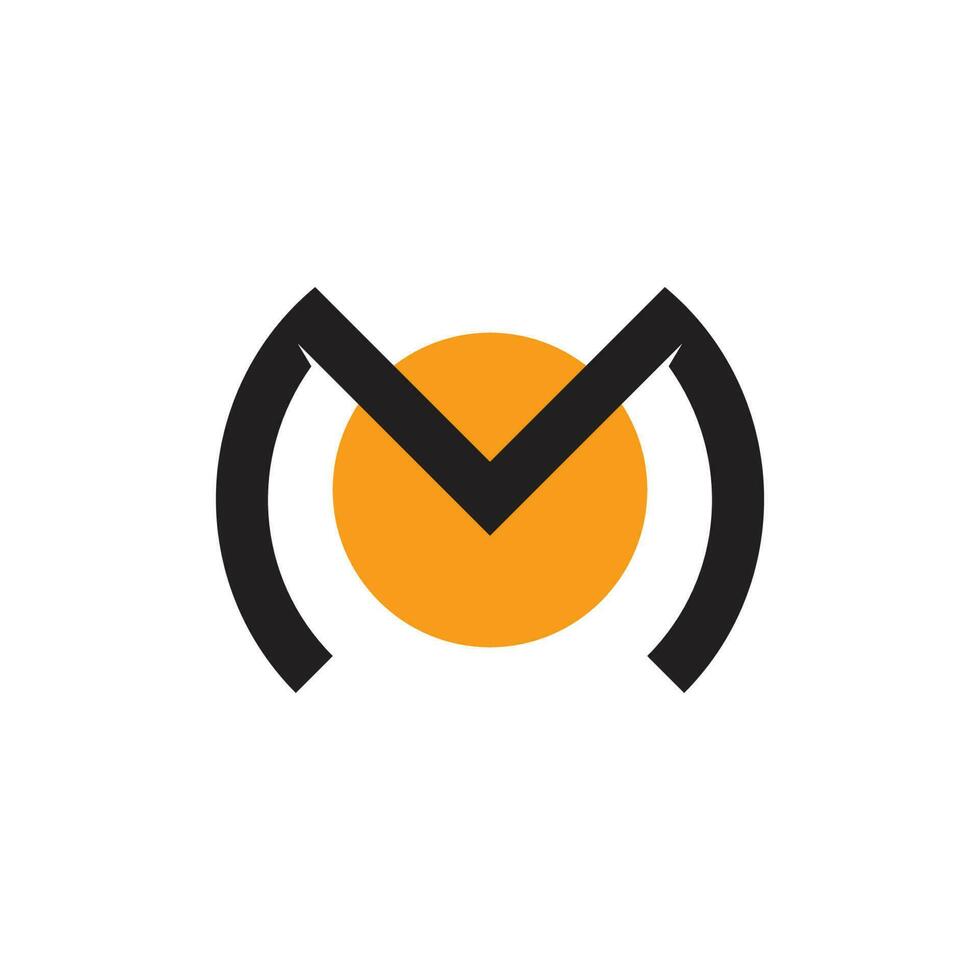 brief ma cirkel ontwerp logo vector