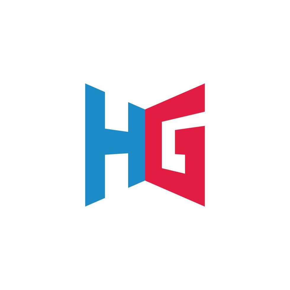 brief hg gemakkelijk meetkundig kleurrijk logo vector