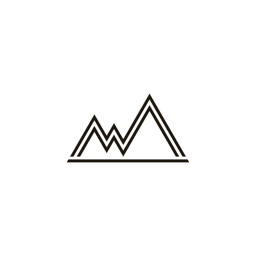 abstract brief m berg strepen meetkundig lijn logo vector