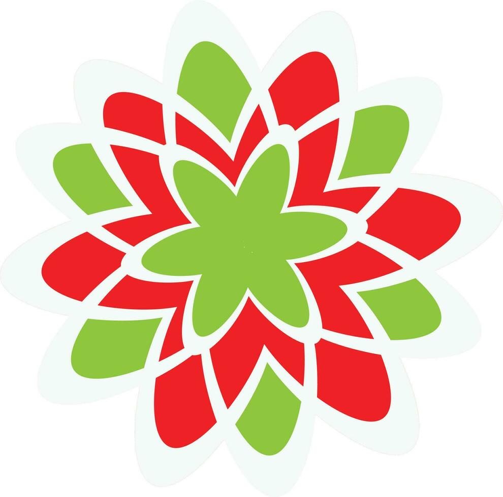 rood en groen sneeuwvlok. vector