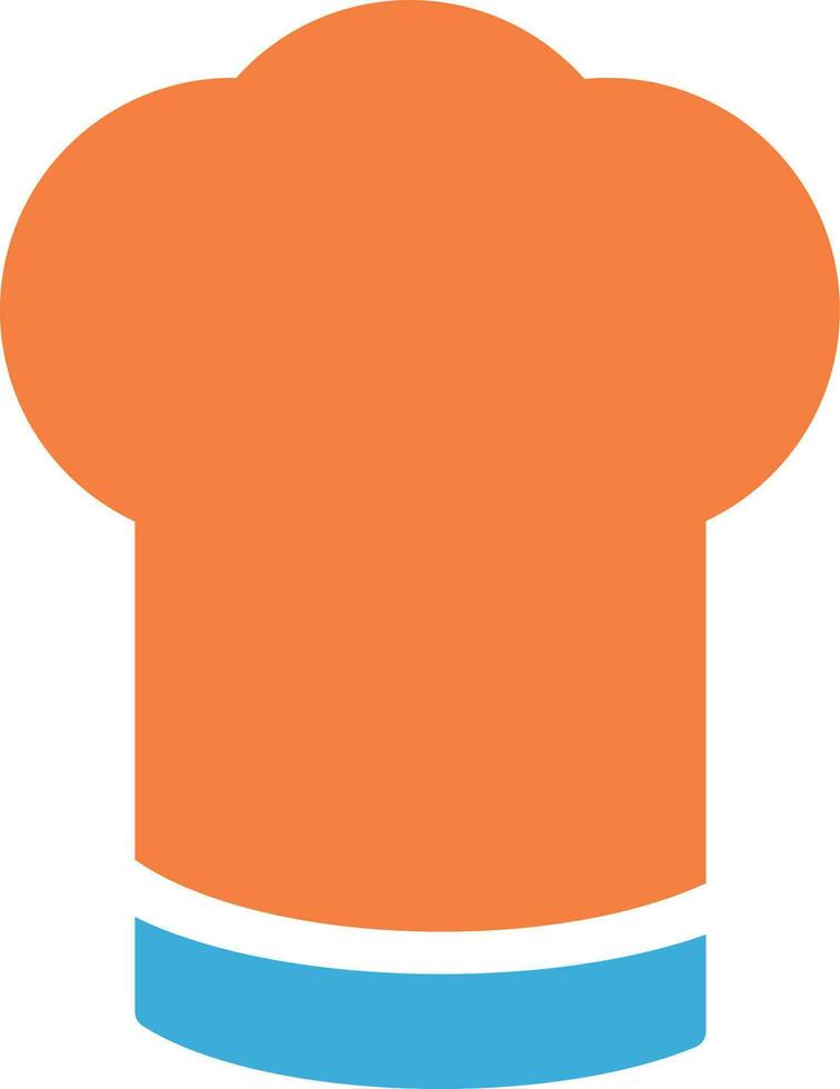 chef hoed gemaakt door oranje en blauw kleur. vector