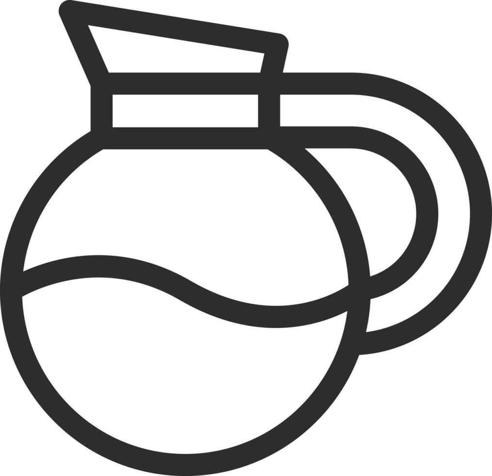 lijn kunst illustratie van koffie pot icoon. vector