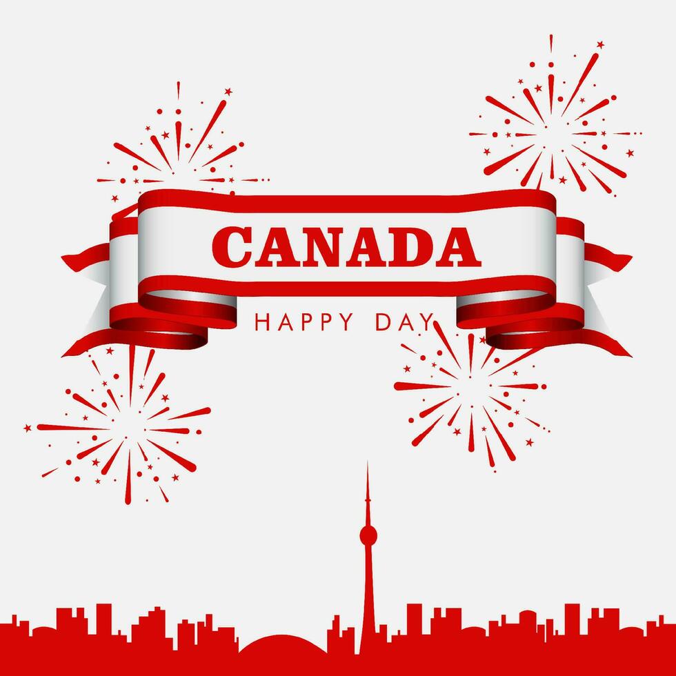 Canada dag, Canada land vlag en symbolen nationaal Canada dag achtergrond vuurwerk vector