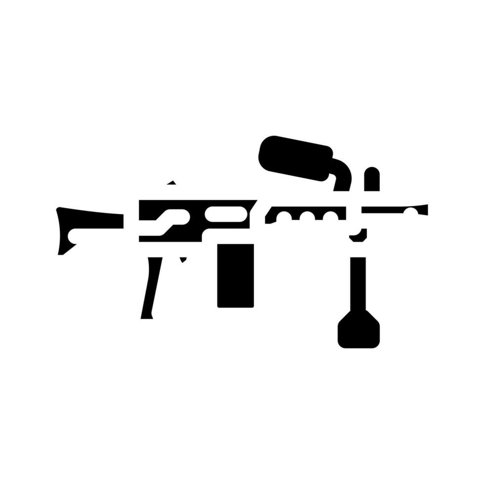 machine geweer wapen leger glyph icoon vector illustratie