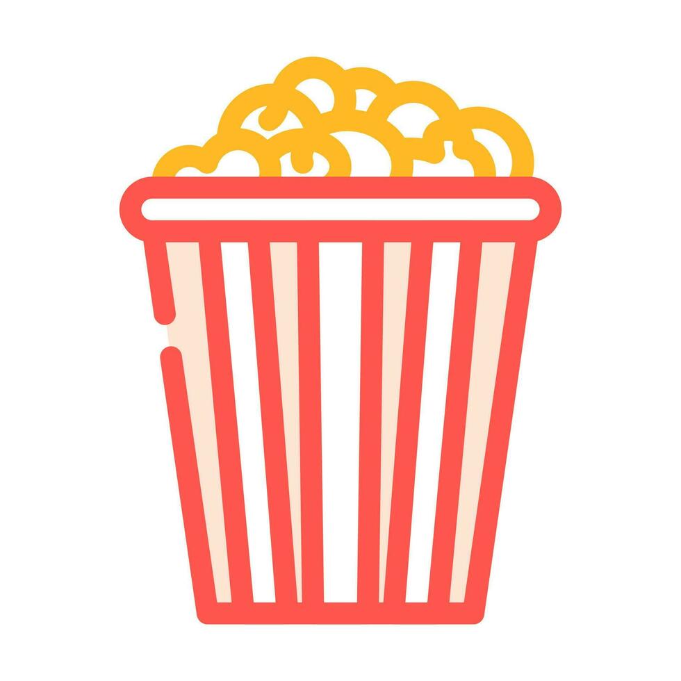 emmer popcorn voedsel tussendoortje kleur icoon vector illustratie