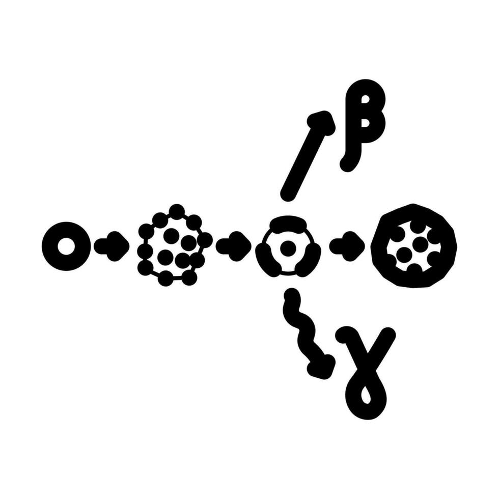 neutron activering nucleair energie lijn icoon vector illustratie