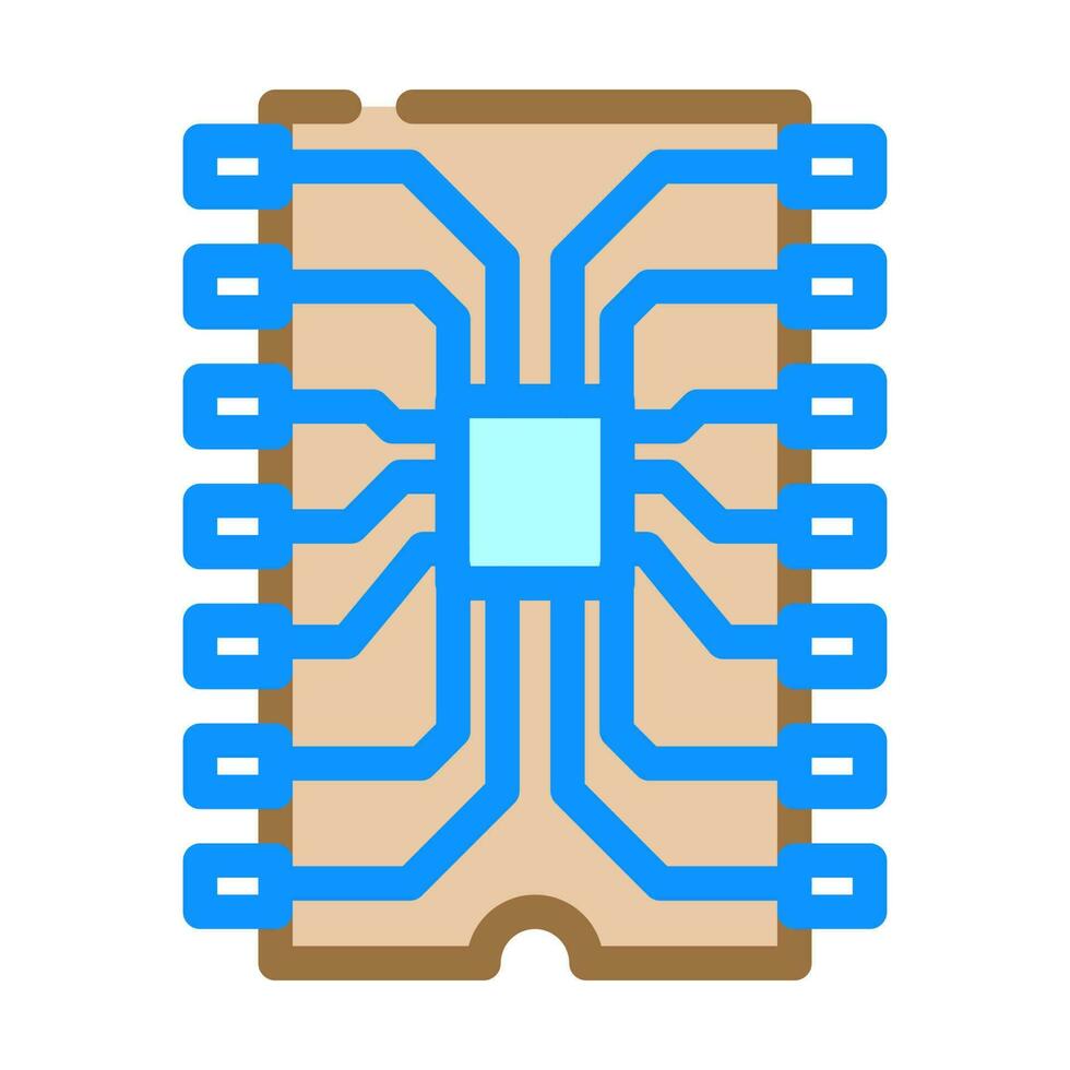 ic spaander elektronisch bestanddeel kleur icoon vector illustratie