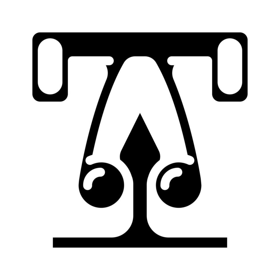 vangsten meubilair hardware passend glyph icoon vector illustratie