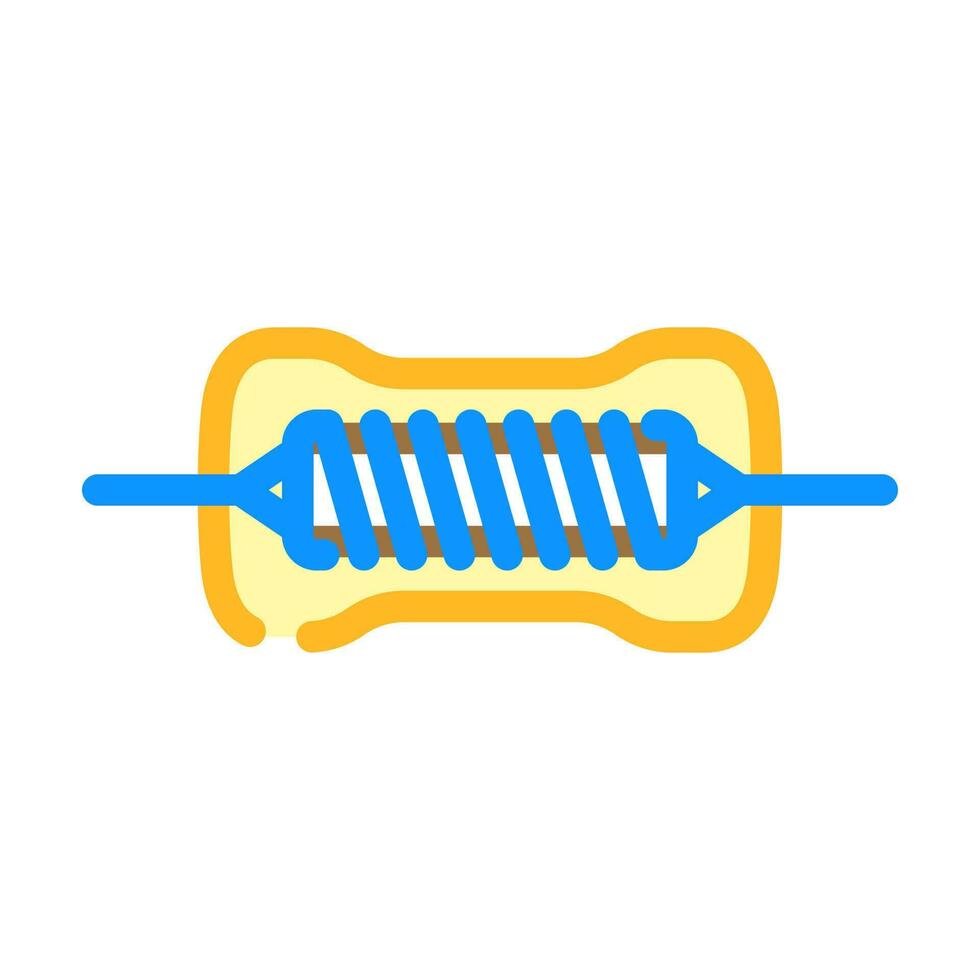 metaal film weerstand elektronisch bestanddeel kleur icoon vector illustratie