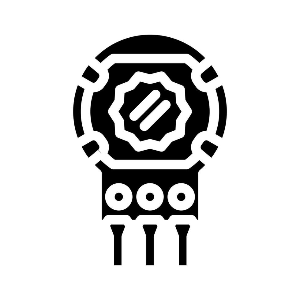 potentiometer elektronisch bestanddeel glyph icoon vector illustratie