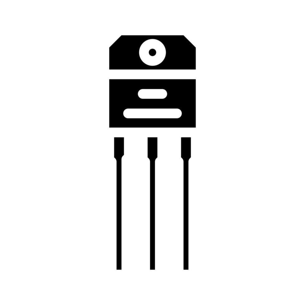 transistor elektronisch bestanddeel glyph icoon vector illustratie