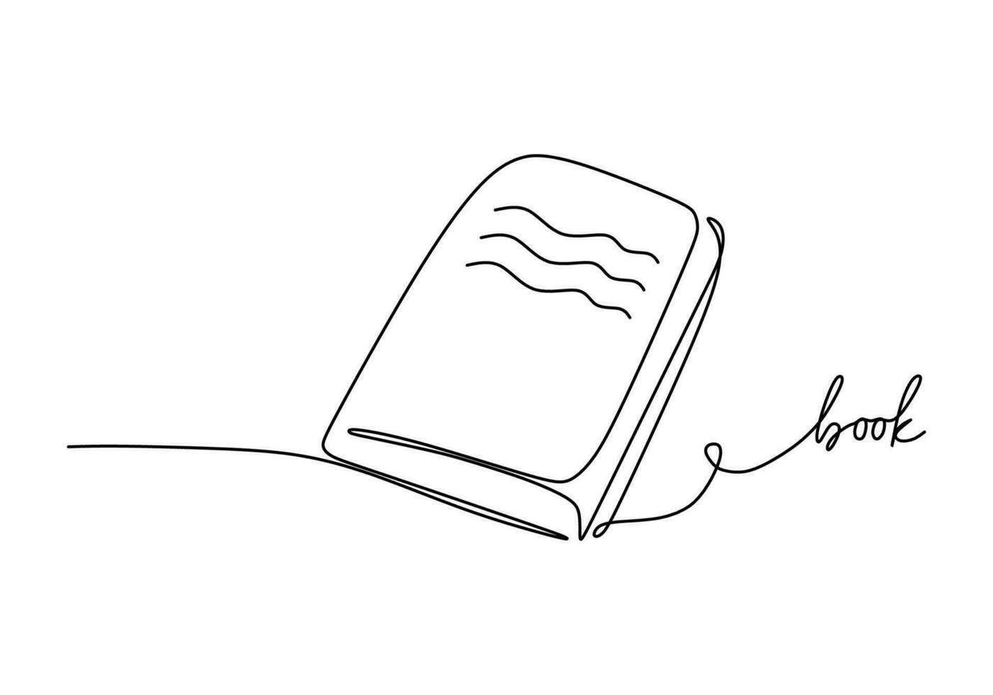 boek - school- onderwijs object, een lijn tekening doorlopend ontwerp vector