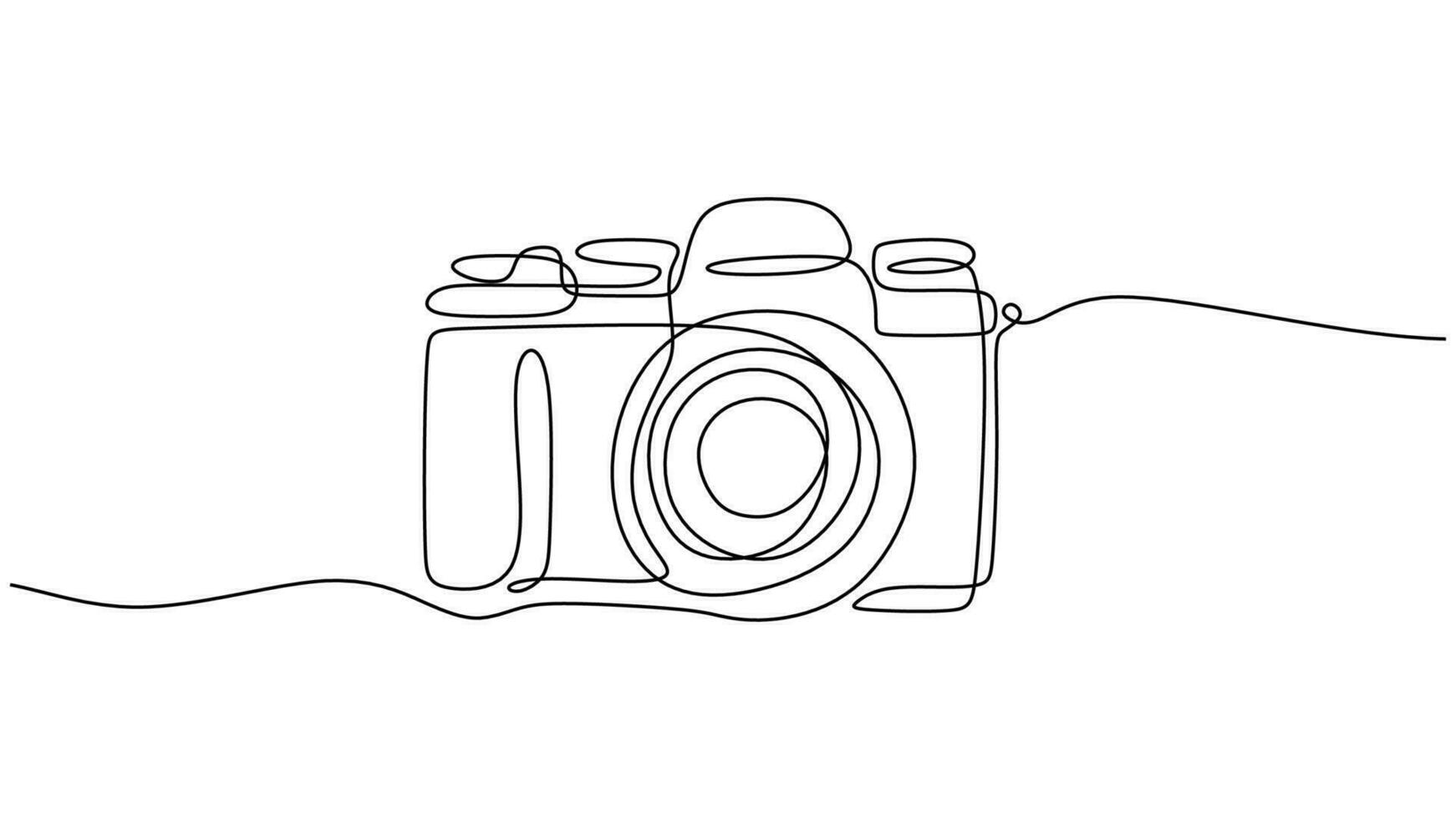 oud camera een lijn tekening. vector bewerkbare hartinfarct, hand- getrokken doorlopend schetsen minimalistische en gemakkelijk ontwerp.