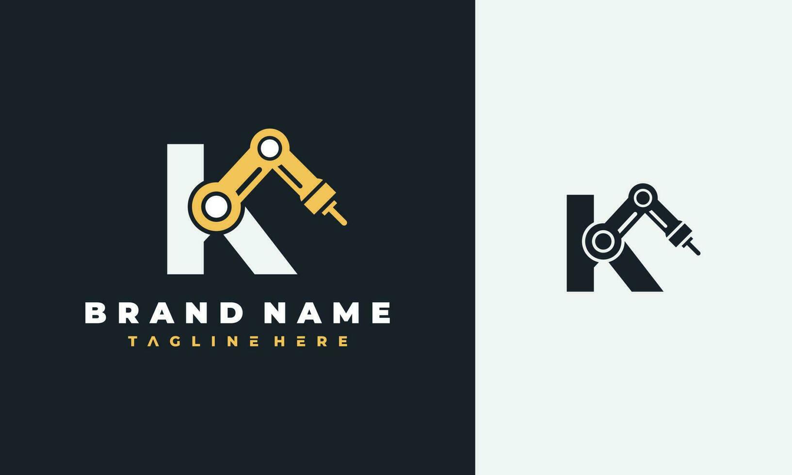 brief k robot arm logo vector