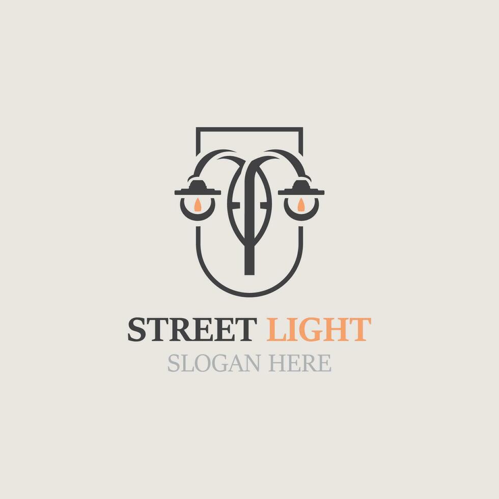 straat licht logo afbeelding, wijnoogst bliksem klassiek latern vlak element vector icoon