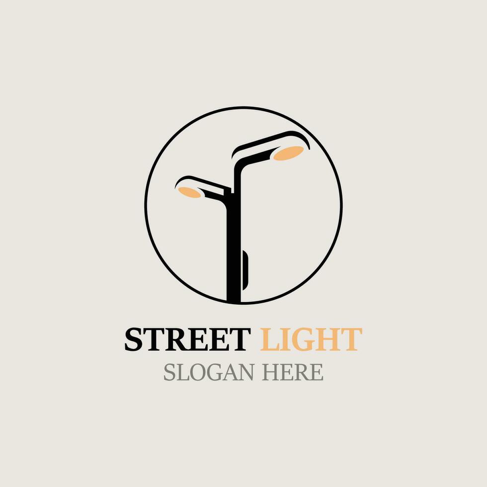 straat licht logo afbeelding, wijnoogst bliksem klassiek latern vlak element vector icoon