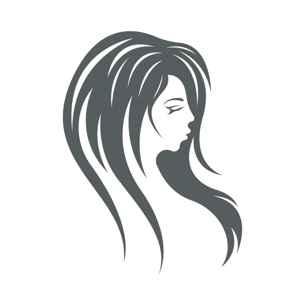 Dames schoonheid, salon, spa, haar- minimalistische logo ontwerp vector
