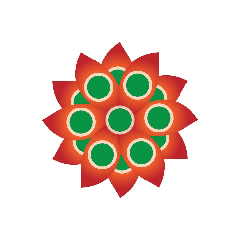 traditioneel Aziatisch kleurrijk bloemen patroon gebrandschilderd glas mozaïek- logo tegel ontwerp inspiratie vector