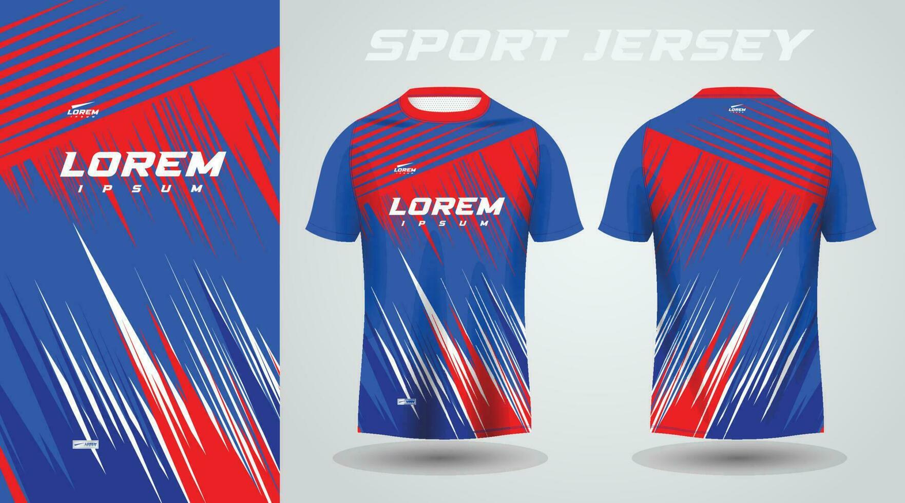 blauw rood overhemd voetbal Amerikaans voetbal sport Jersey sjabloon ontwerp mockup vector