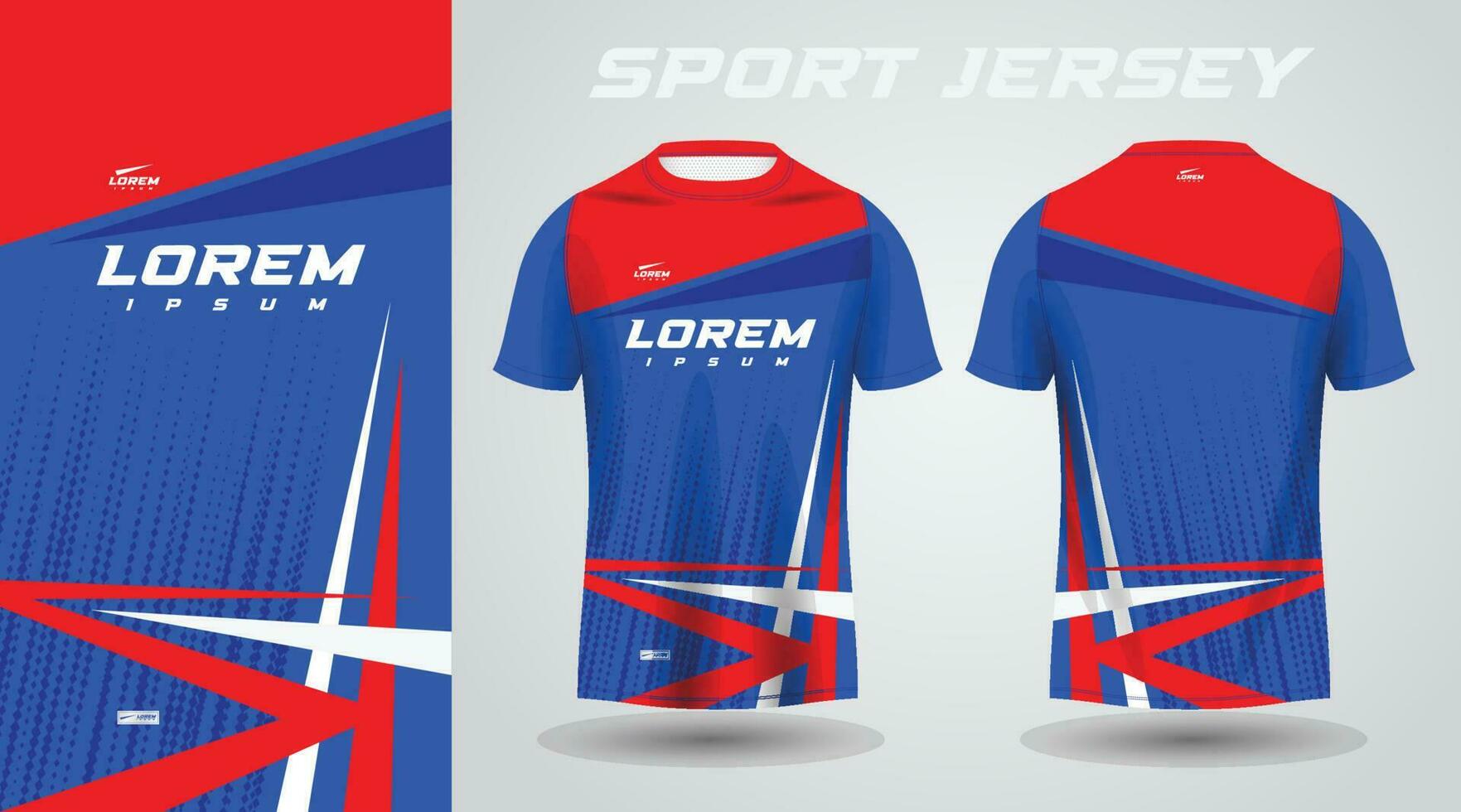 blauw rood overhemd voetbal Amerikaans voetbal sport Jersey sjabloon ontwerp mockup vector