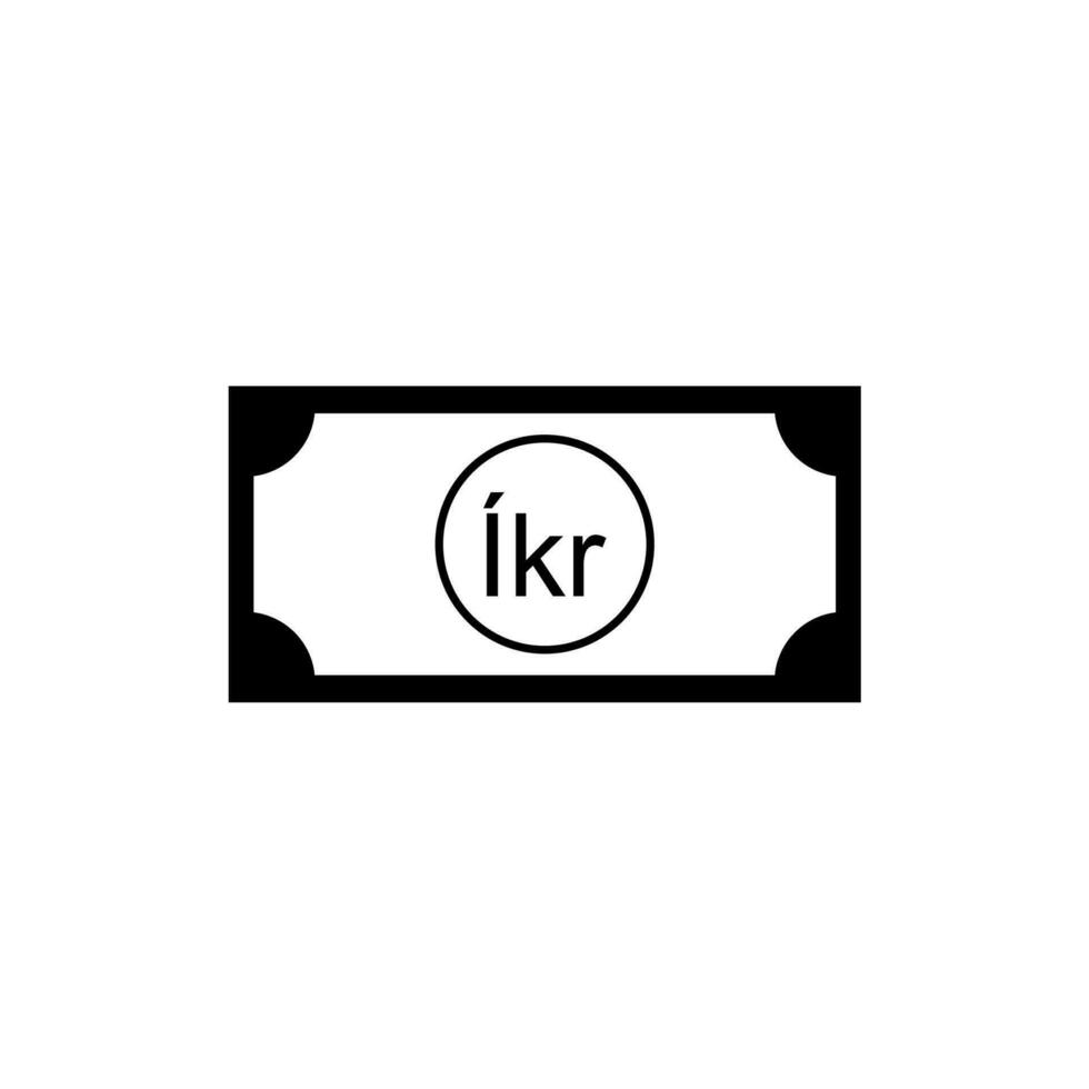 IJsland valuta symbool, IJslands kroon icoon, isk teken. vector illustratie