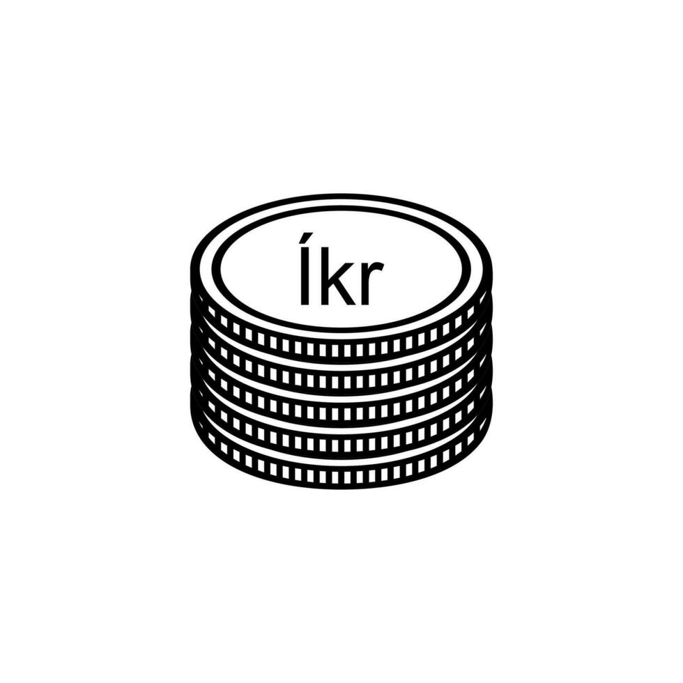 IJsland valuta symbool, IJslands kroon icoon, isk teken. vector illustratie