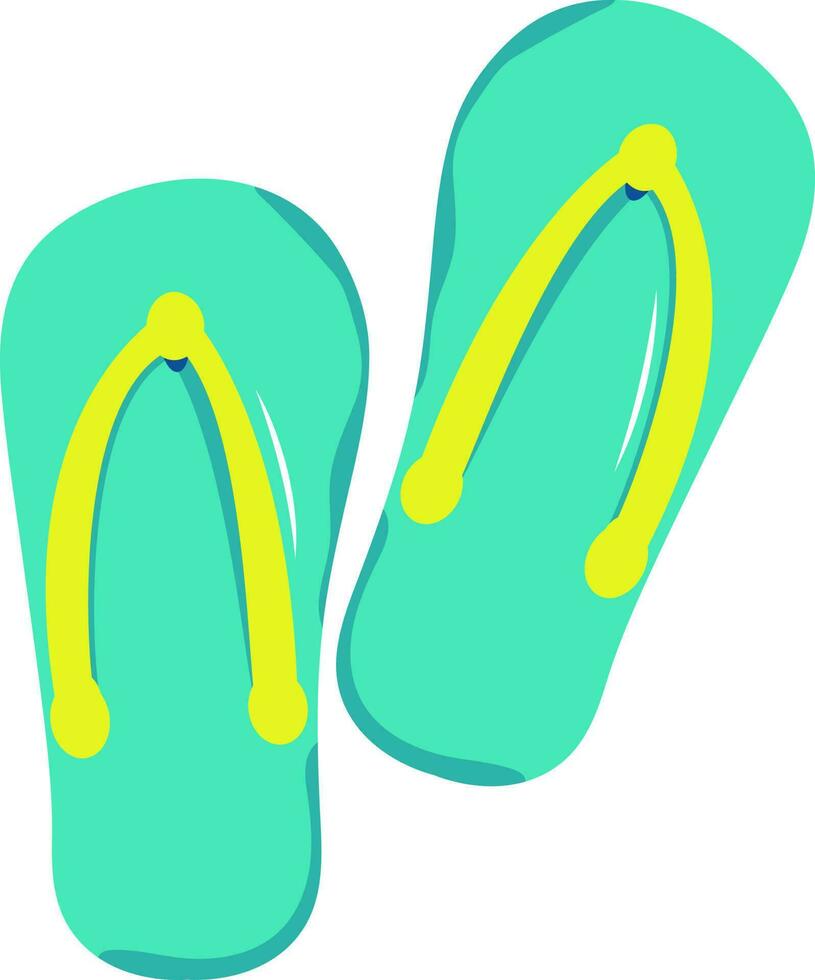 top visie van groen slippers Aan wit achtergrond. vector