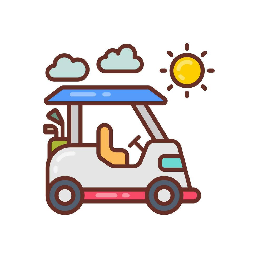 zonne- golf kar icoon in vector. illustratie vector