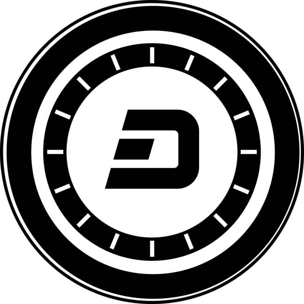 dashcoin glyph icoon of symbool in vlak stijl. vector