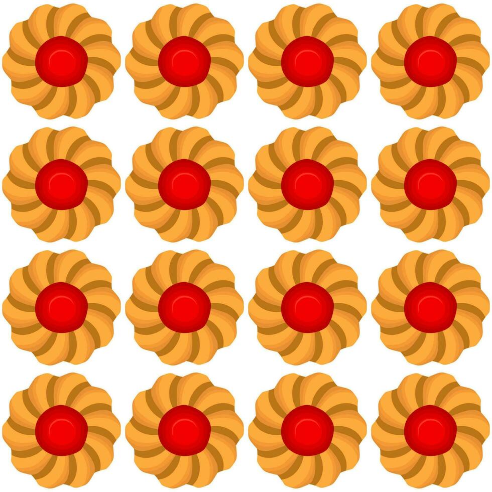 patroon eigengemaakt koekje verschillend smaak in gebakje biscuit vector