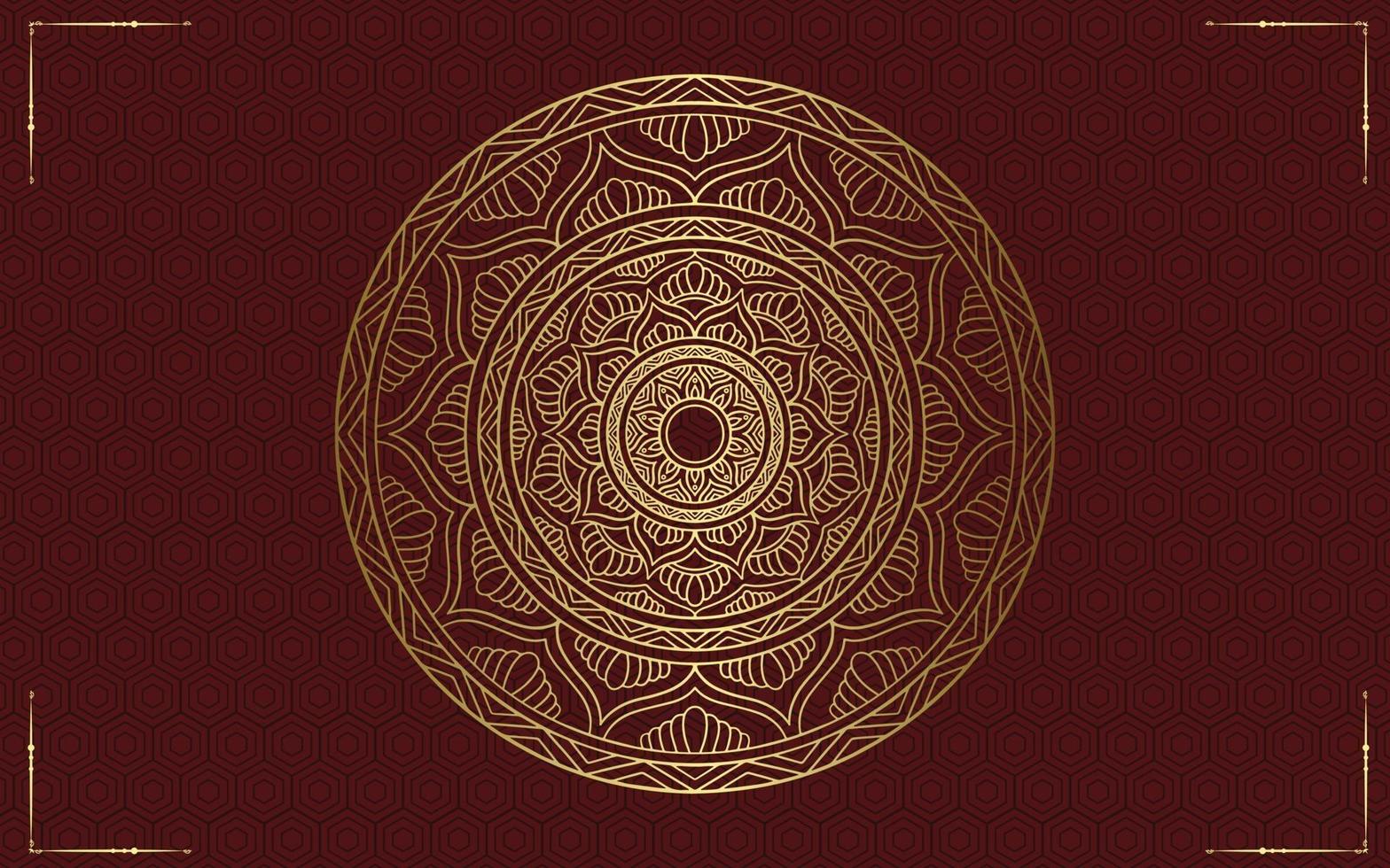 luxe mandala patroon achtergrond met gouden arabesque gratis vector