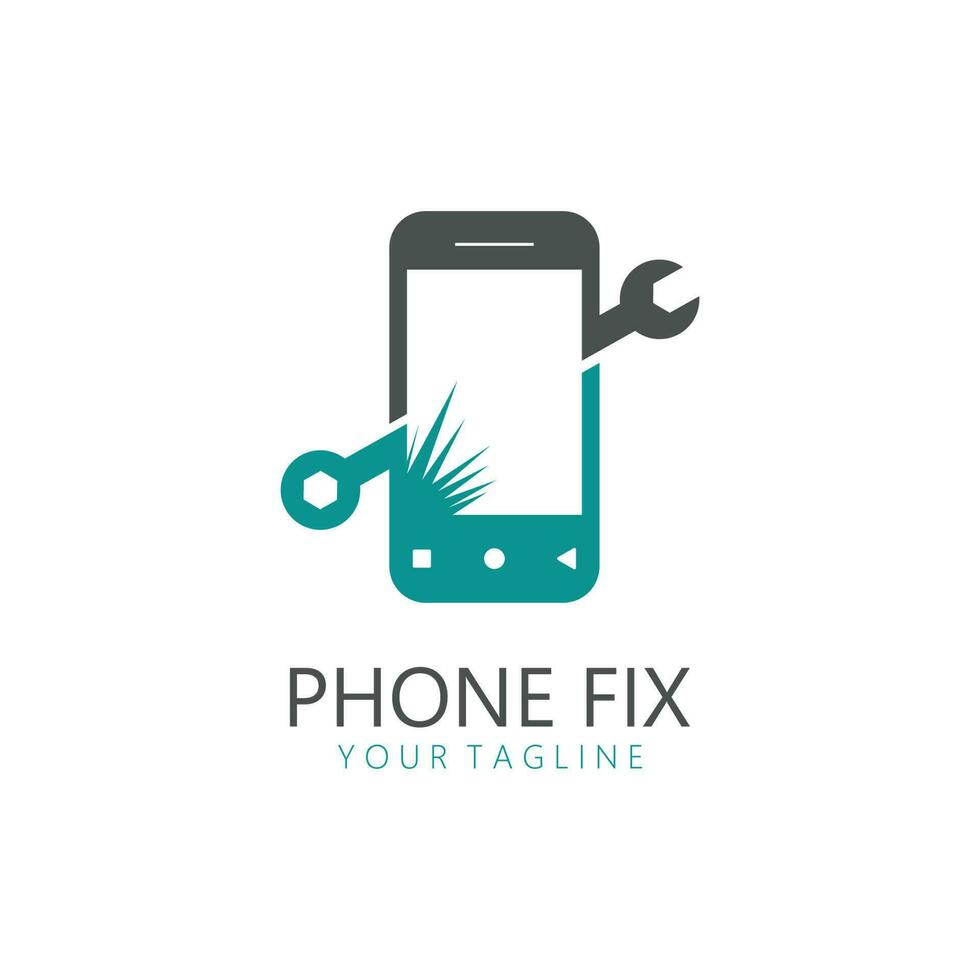 telefoon reparatie onderhoud logo sjabloon vector