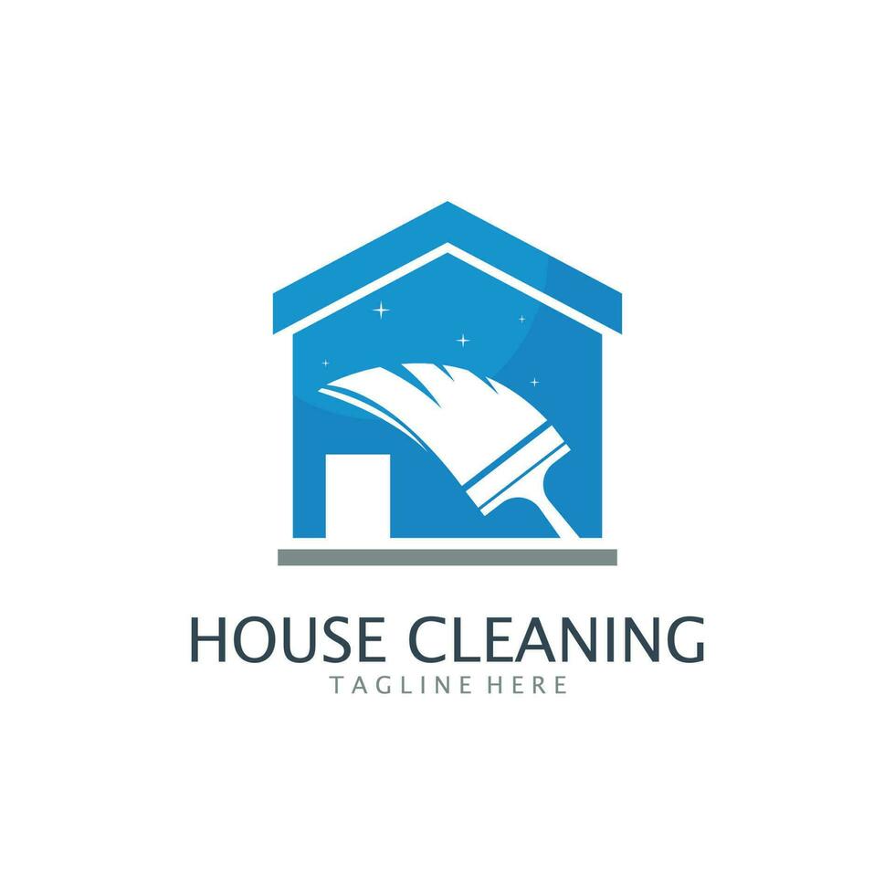 huis schoonmaak logo sjabloon vector illustratie