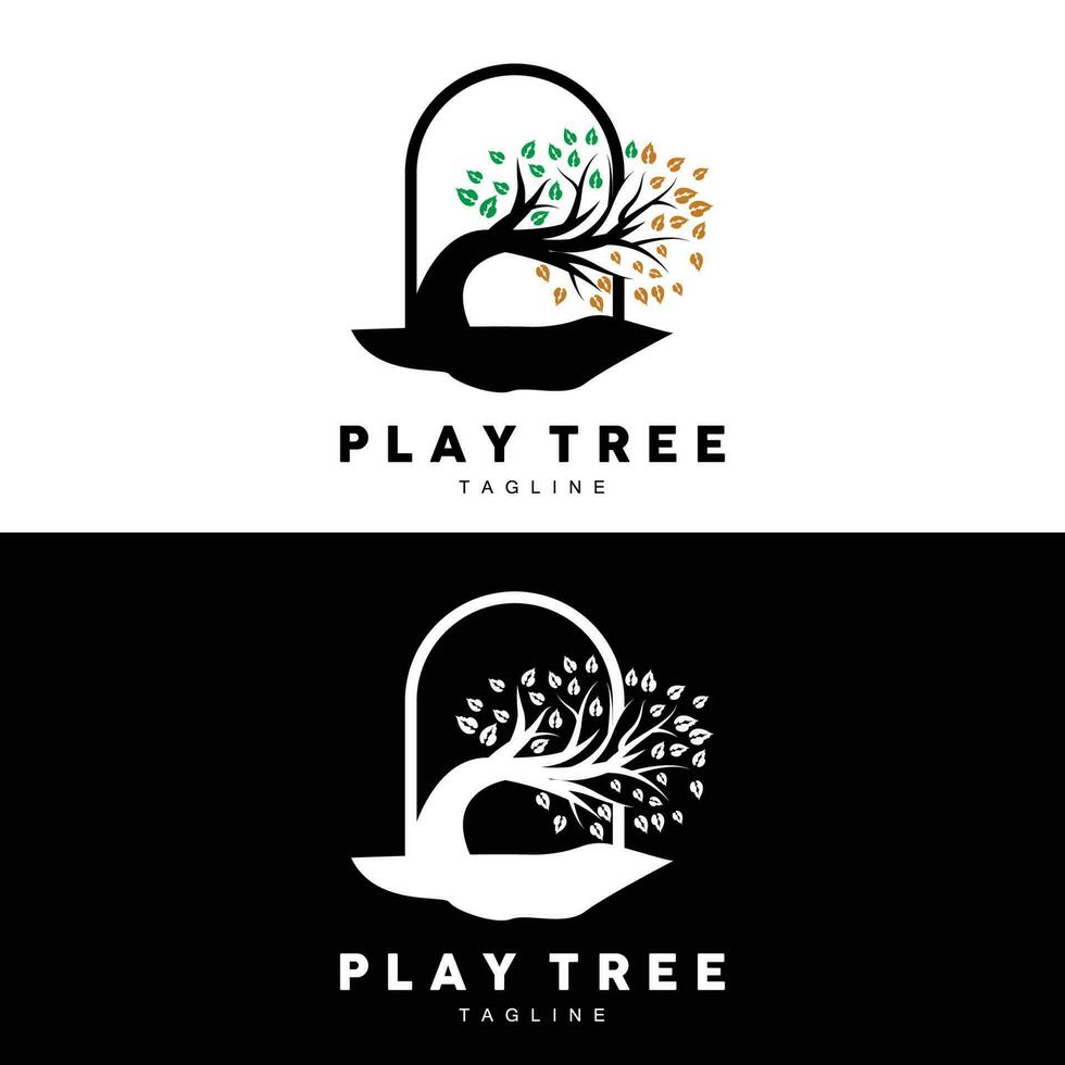 boom logo ontwerp, speelplaats vector, onderwijs boom icoon vector