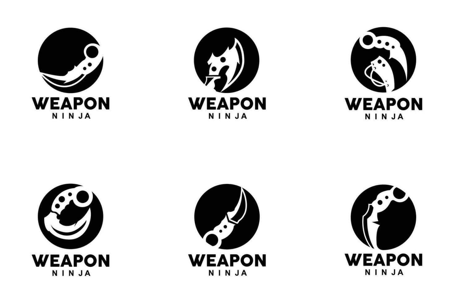 wapen logo, traditioneel wapen karambit vector, Ninja vechten gereedschap gemakkelijk ontwerp, symbool icoon, illustratie vector