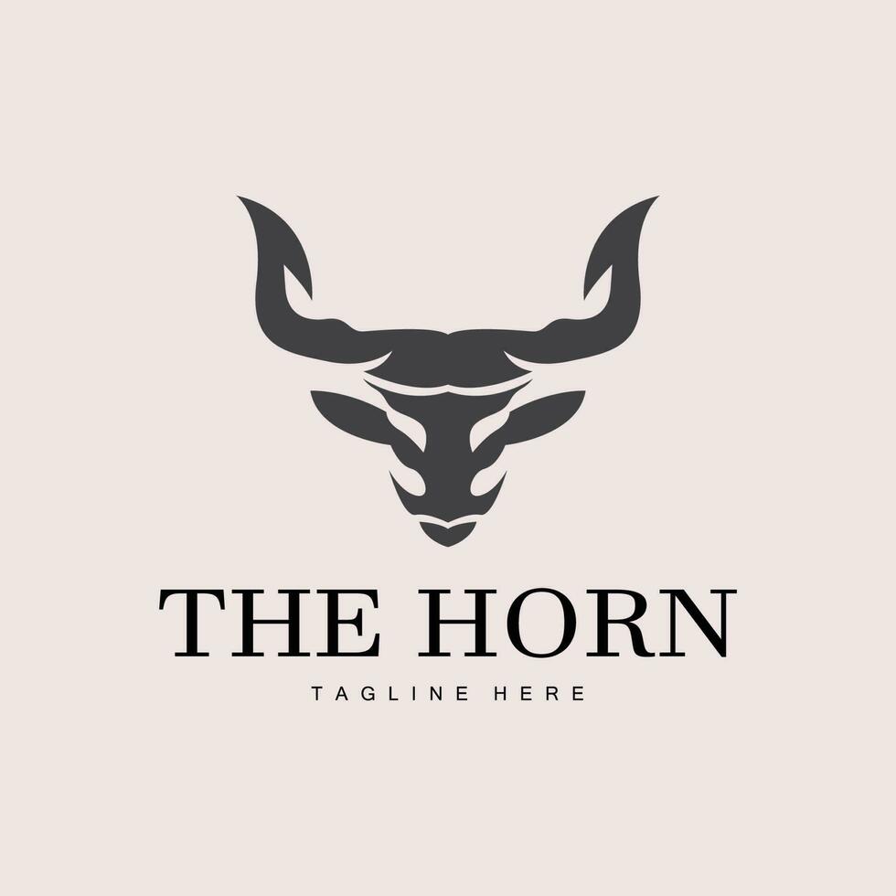 hoorns logo, lang gehoornd Texas stier stier vector, west land oud wijnoogst ontwerp, silhouet illustratie icoon vector