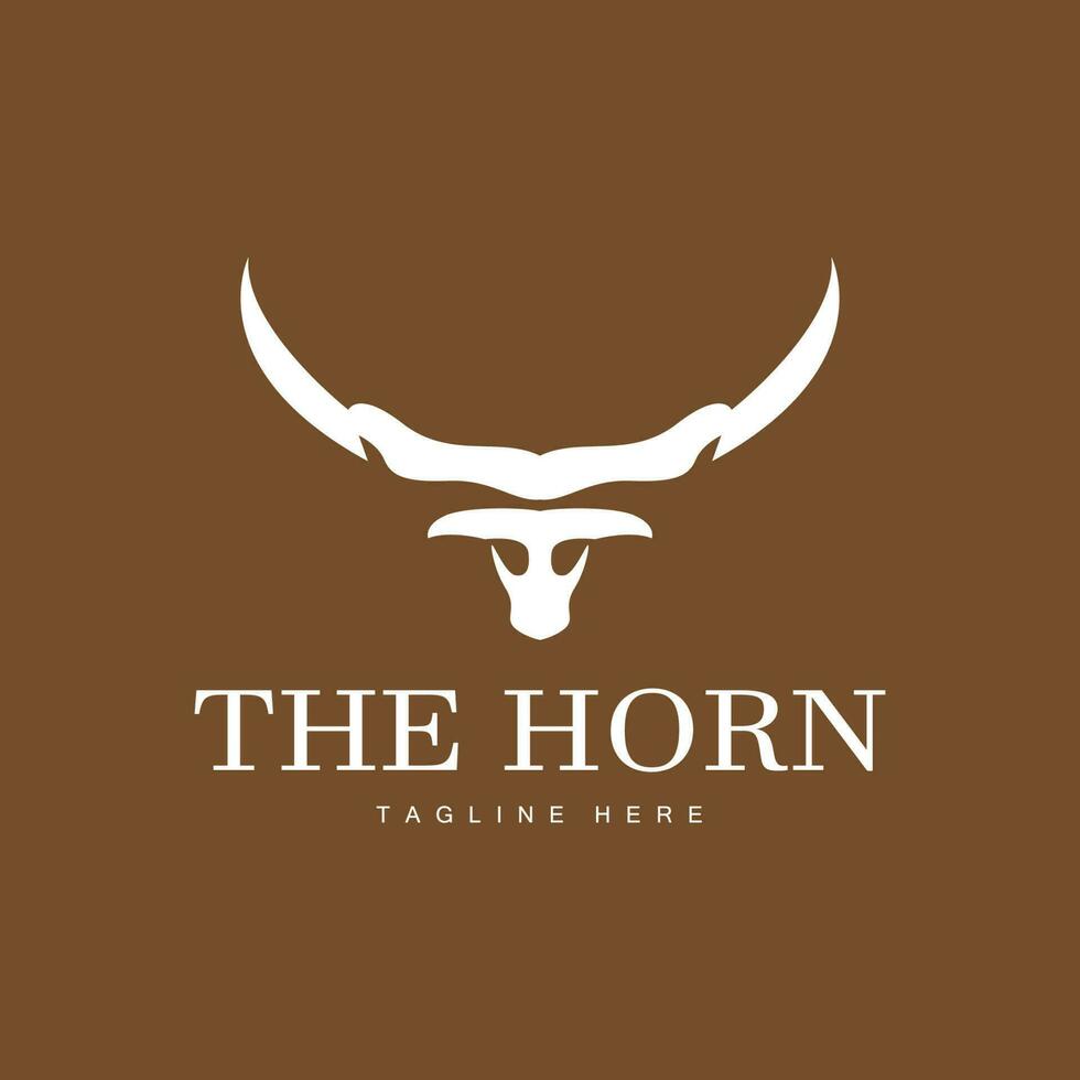 hoorns logo, lang gehoornd Texas stier stier vector, west land oud wijnoogst ontwerp, silhouet illustratie icoon vector