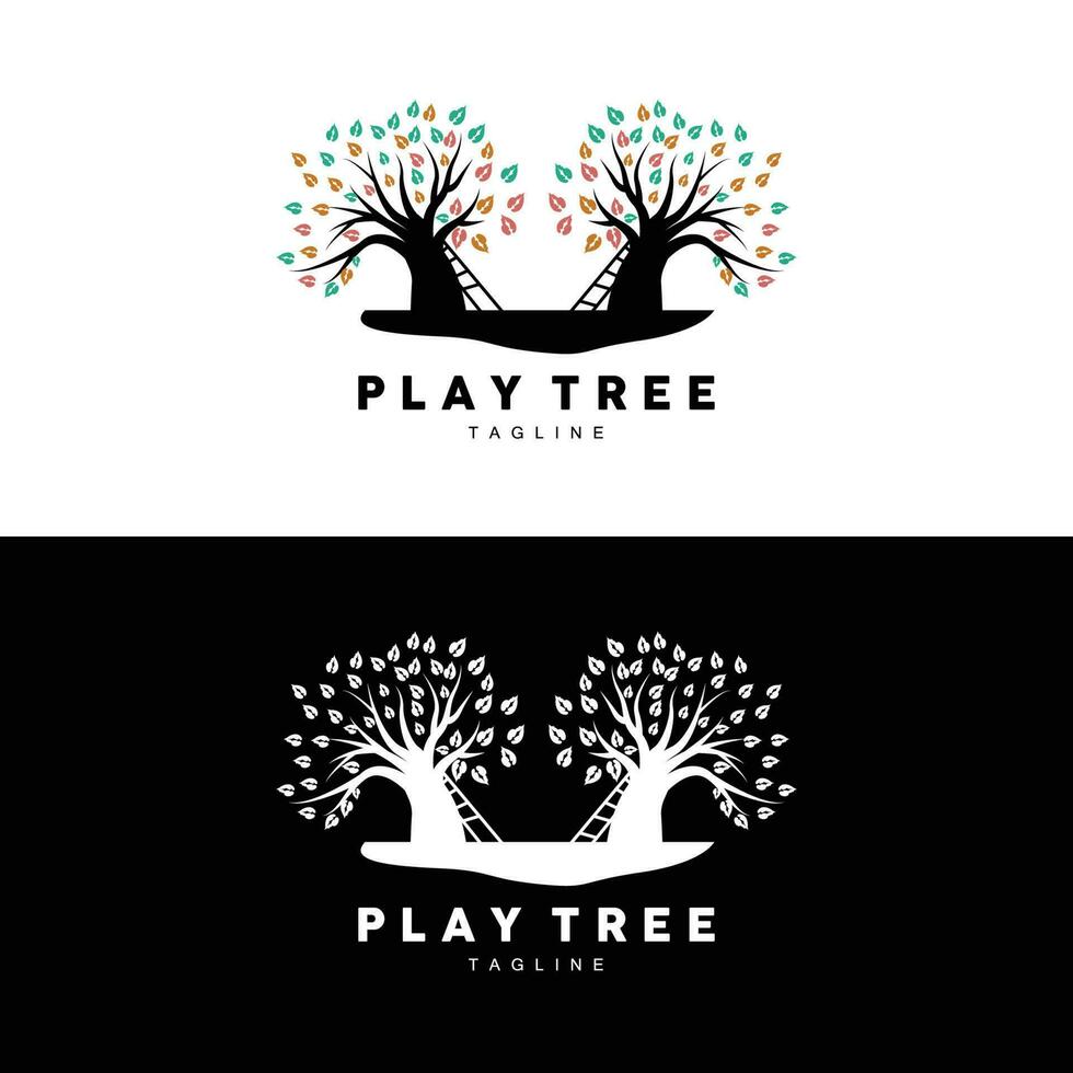 boom logo ontwerp, speelplaats vector, onderwijs boom icoon vector