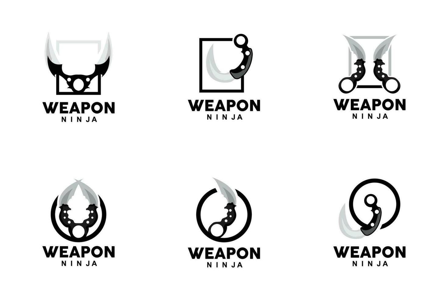 wapen logo, traditioneel wapen karambit vector, Ninja vechten gereedschap gemakkelijk ontwerp, symbool icoon, illustratie vector