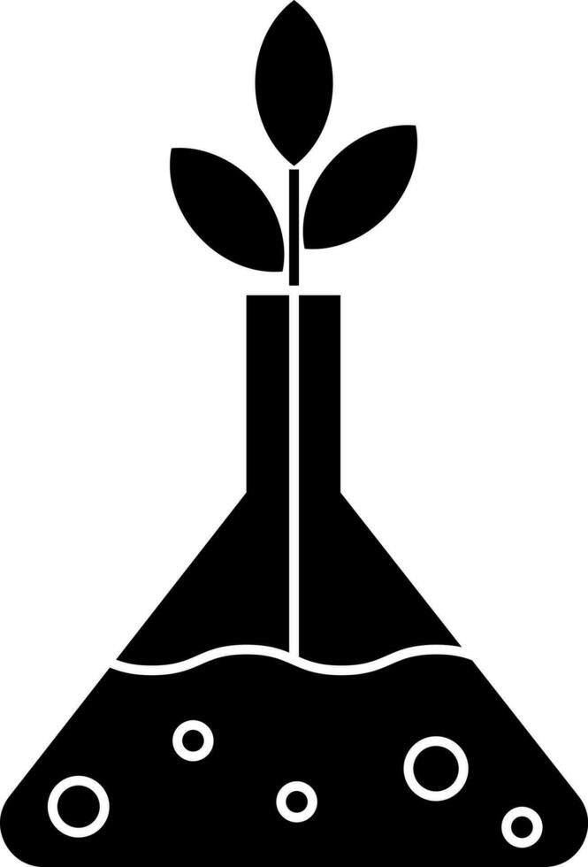 glyph biologisch test buis teken of symbool. vector