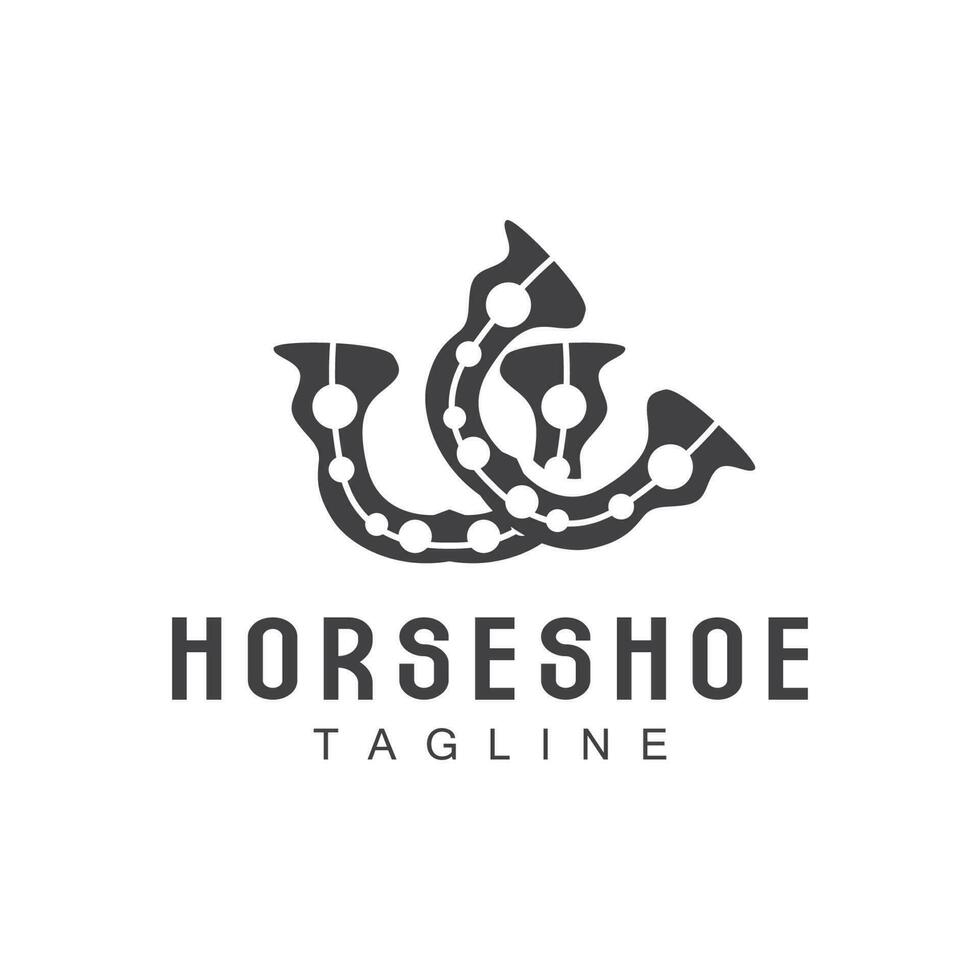 hoefijzer logo, cowboy paard vector, icoon ontwerp symbool sjabloon vector