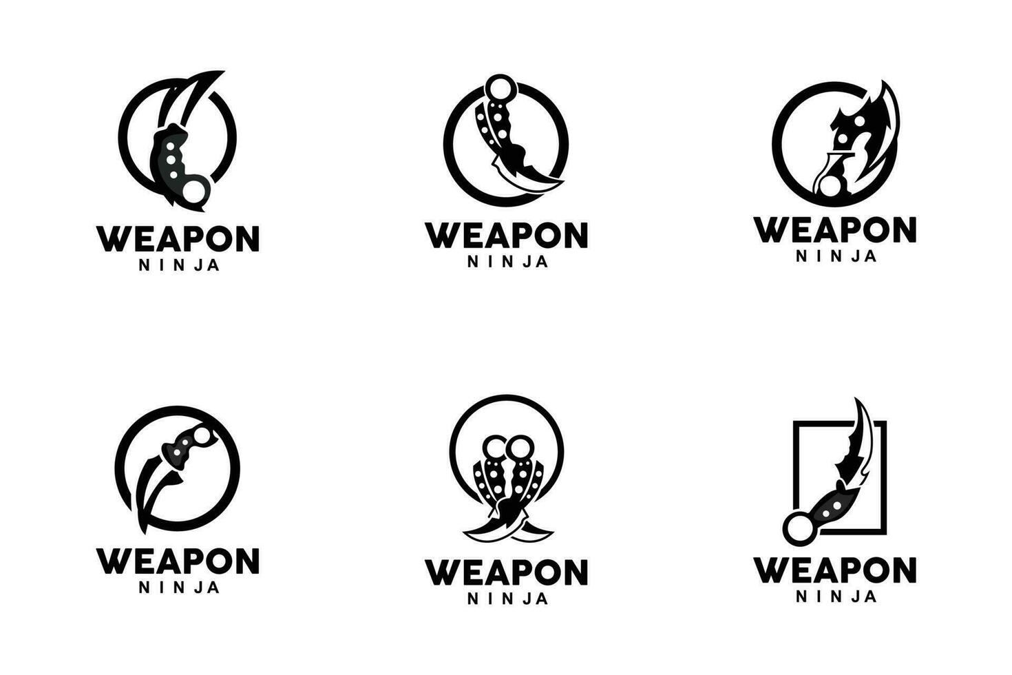 wapen logo, traditioneel wapen karambit vector, Ninja vechten gereedschap gemakkelijk ontwerp, symbool icoon, illustratie vector