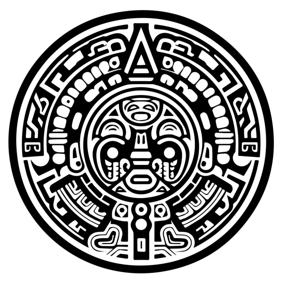 mayan aztec totem tatoeëren vector icoon